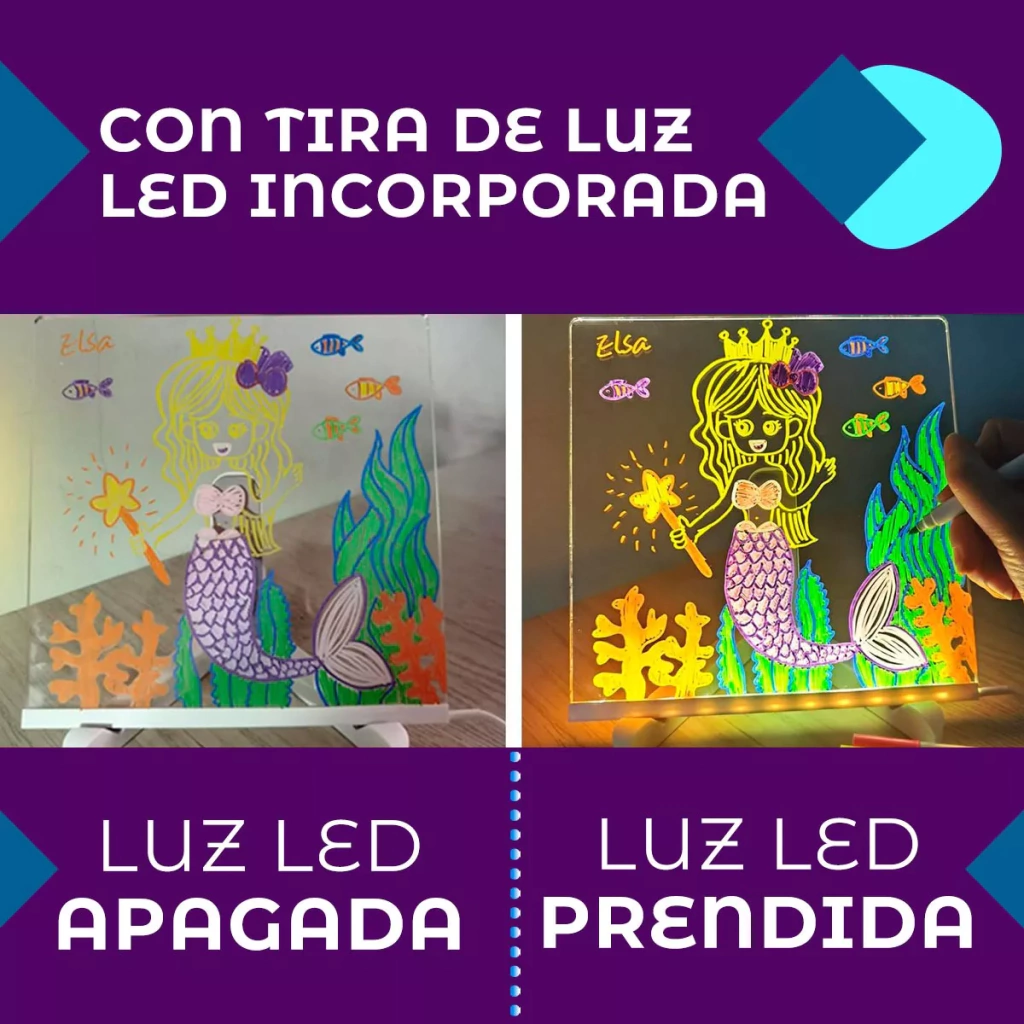 ImagiGlow LED Board – Pizarra Creativa 7 Colores